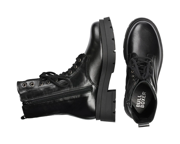 Bullboxer Enkellaarzen Zwart 464500E6L_BLCKTD - Afbeelding 2